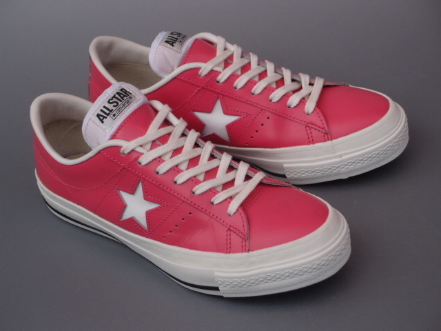 美品!! US 7 1/2 / 26cm 希少カラー!! 日本企画 限定 converse ワンスター ピンク レザー