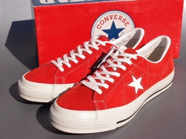 デッド!! 90s 初期タグ 日本製 converse ワンスター 赤 スエード レザー US 8 1/2/ 27ｃｍ チャックテイラーヒール_画像4