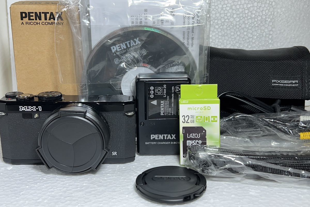 ◆極美品◆PENTAX ペンタックス MX-1 コンパクト デジタルカメラ 32GBメモリ ケース 元箱付き - 0