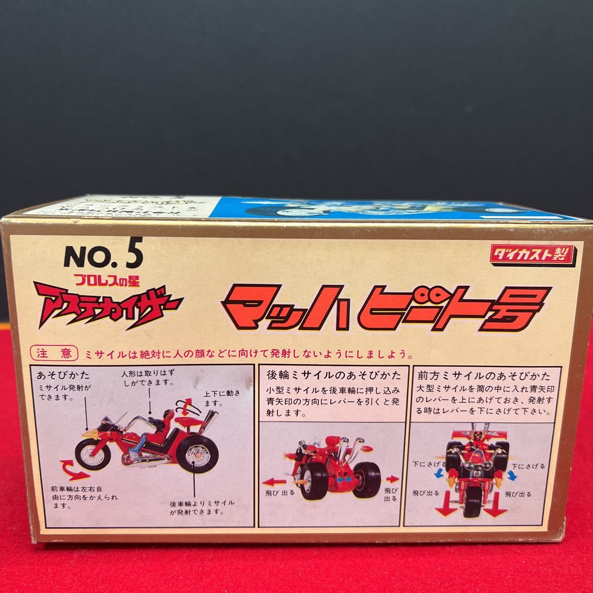 ヨネザワ 当時物 プロレスの星アステカイザー No.5 マッハビート号 最終出品 ダイカスト製 超合金 トライク マッハビート号