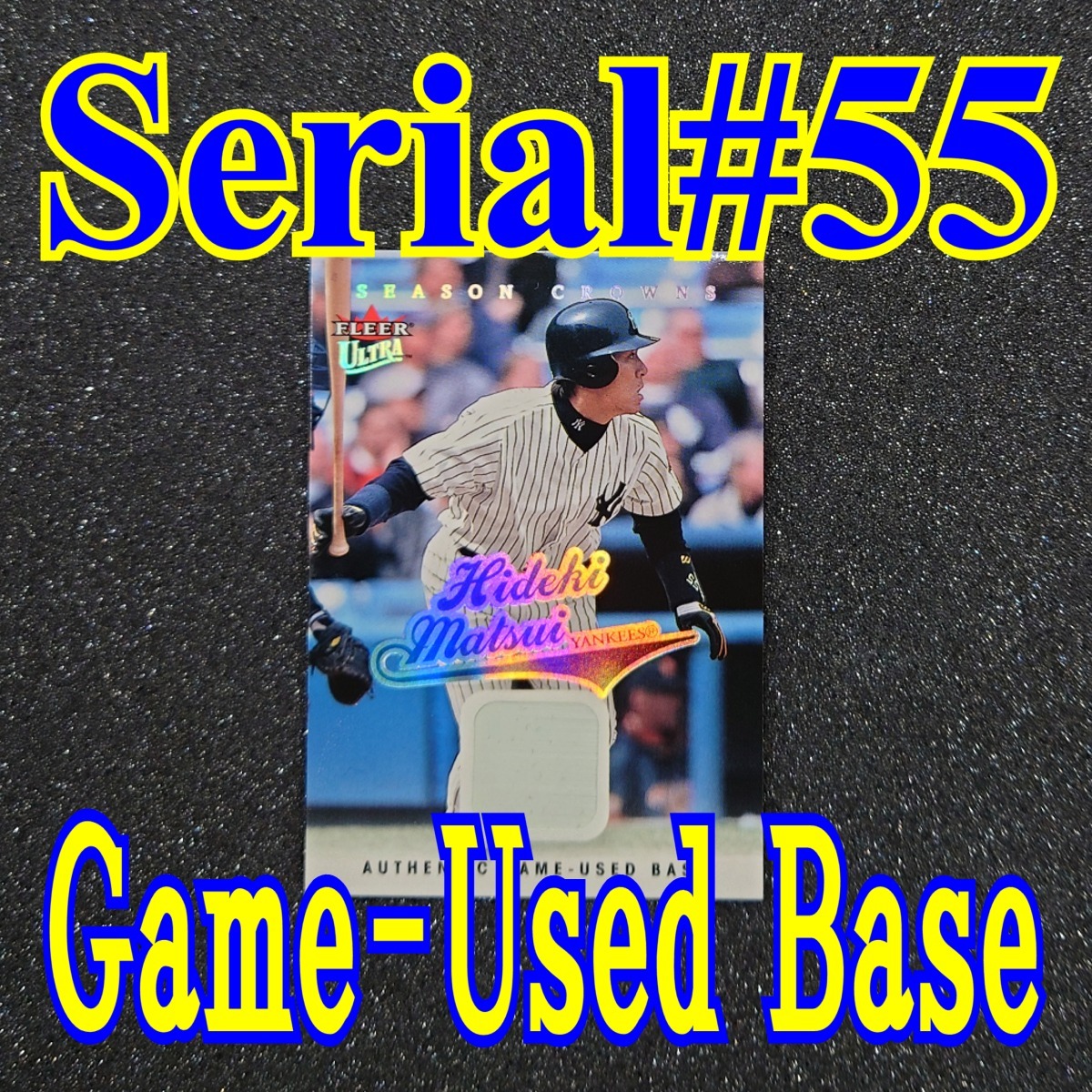 ◆【Jersey#'d 55 Base card】Hideki Matsui 2004 Fleer Ultra Season Crowns Authentic Game-Used Base ◇検索：松井秀喜 実使用 ベース