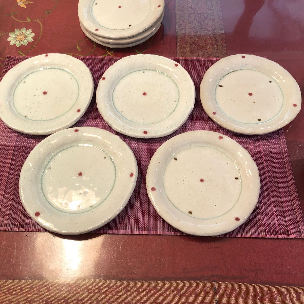 ☆新品未使用品☆madu購入☆かわいいどっとのお皿☆5枚組☆