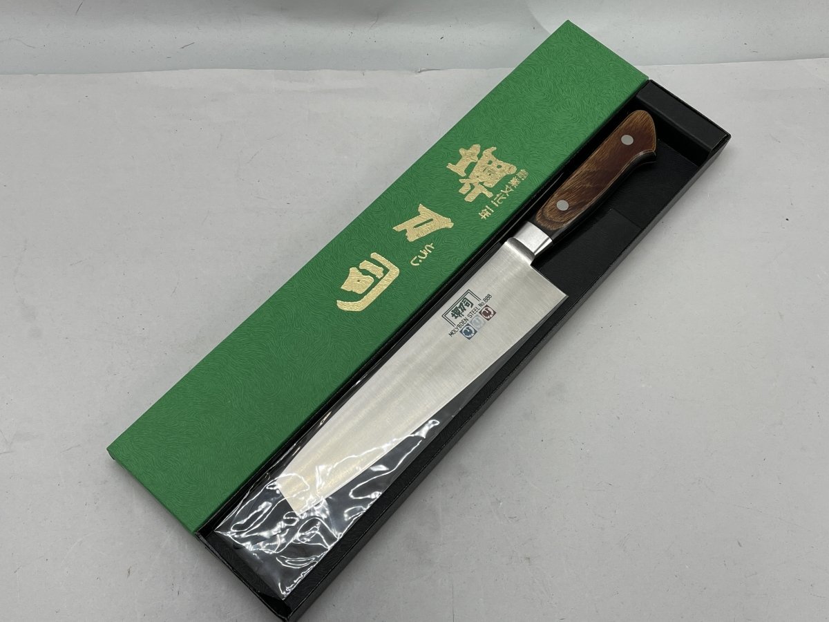 包丁 堺 刀司 MOLYBDEN STEEL No.888 ツバ付き 牛刀 210mm モリブデン