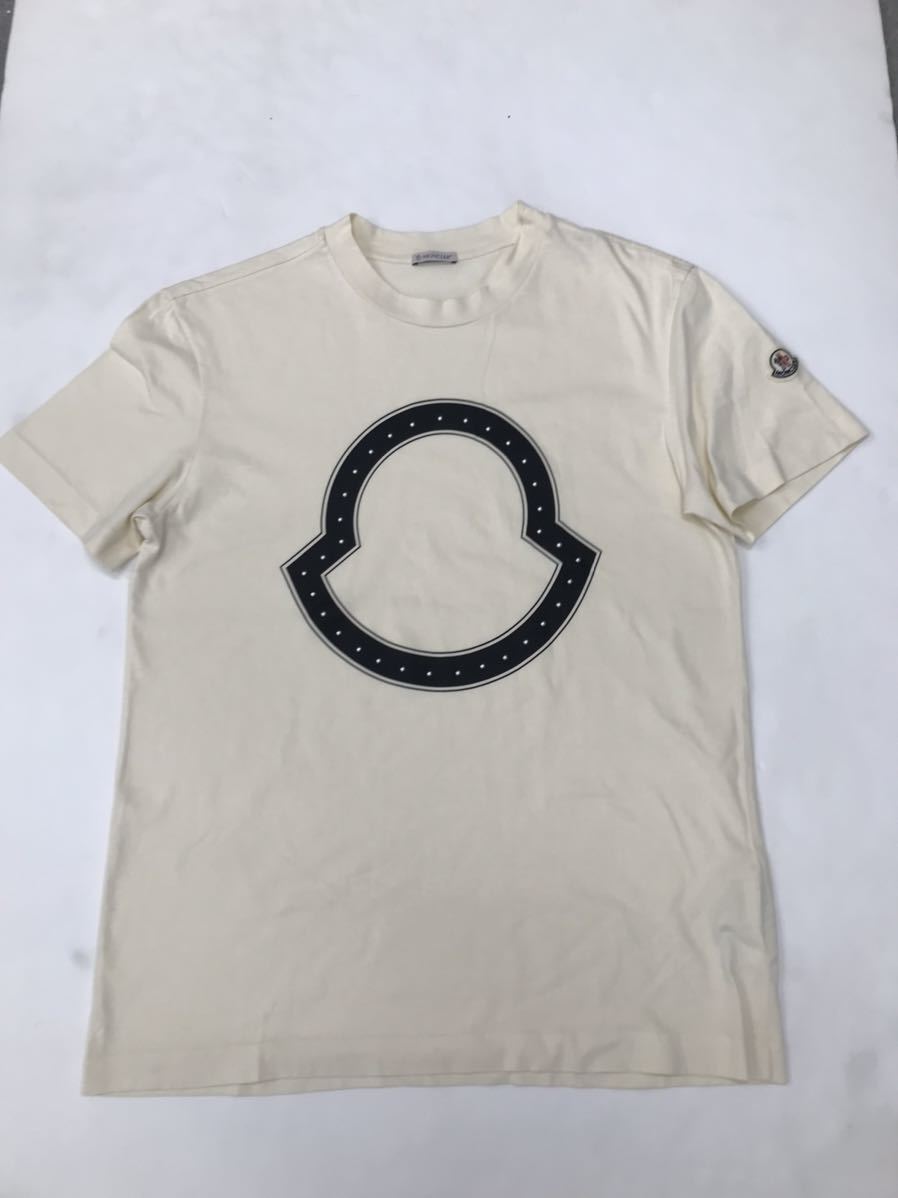 美品】モンクレール Tシャツ ホワイト サイズＬ-