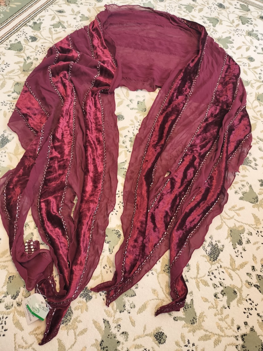  new goods * abroad imported goods. select shop buy party shawl wine red beads attaching chiffon wedding 