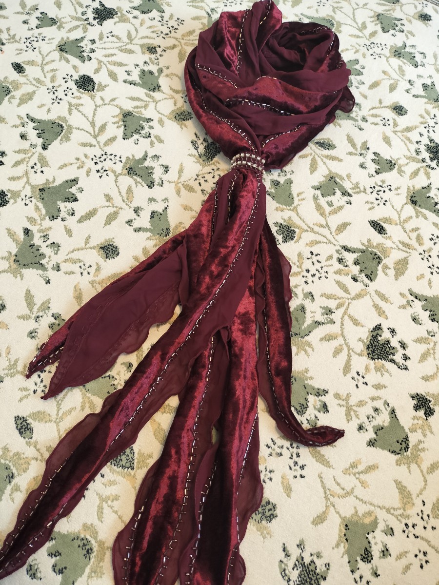  new goods * abroad imported goods. select shop buy party shawl wine red beads attaching chiffon wedding 