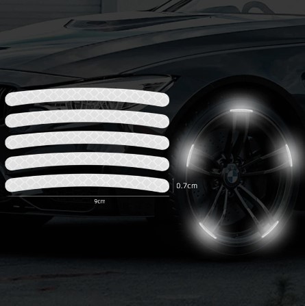 自動車/オートバイのタイヤホイール用 装飾反射ステッカー20個セット 色：カラフル 交通安全 目立つ 映える 光るステッカー_画像6