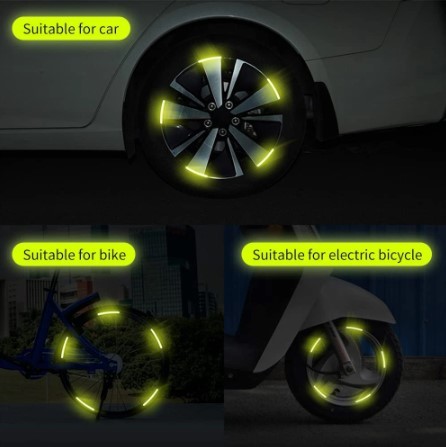 自動車/オートバイのタイヤホイール用 装飾反射ステッカー20個セット 色：カラフル 交通安全 目立つ 映える 光るステッカー_画像5