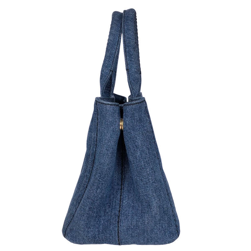 プラダ PRADA カナパ ミニ 2WAY トートバッグ 1BG439 デニム ブルー