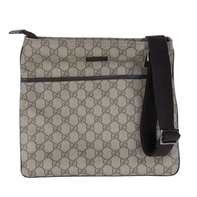 オリジナル ショルダーバッグ GGスプリーム GUCCI グッチ 141626 中古 ユニセックス クロスボディ ベージュ×ダークブラウン キャンバス、帆布 オリジナル ショルダーバッグ GGスプリーム GUCCI グッチ 141626 中古 ユニセックス クロスボディ ベージュ×ダークブラウン キャンバス、帆布
