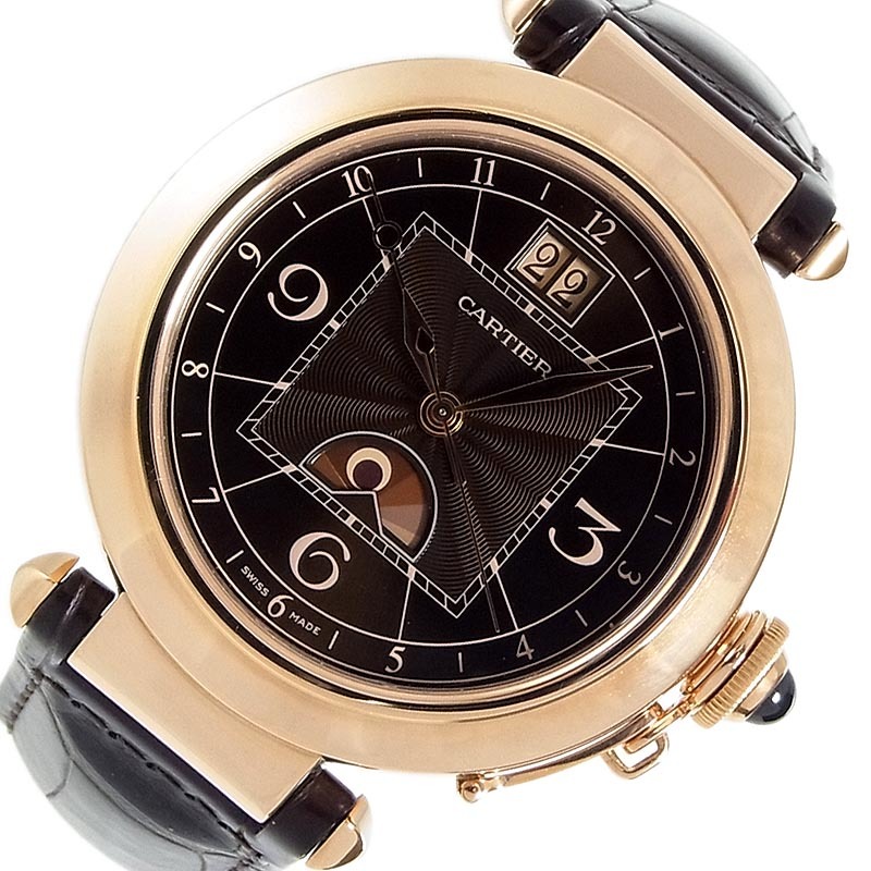 カルティエ Cartier パシャXL ナイト＆デイ W3030001 ブラウン 腕時計 メンズ 中古