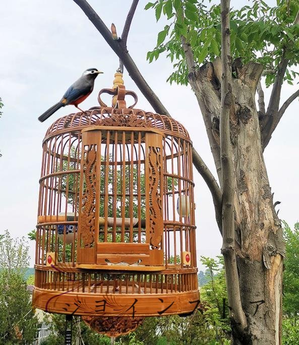 # редкостный новый товар # клетка для птиц дерево резьба по дереву скульптура бамбук производства бамбук умение античный из дерева птица . изделие прикладного искусства дракон 