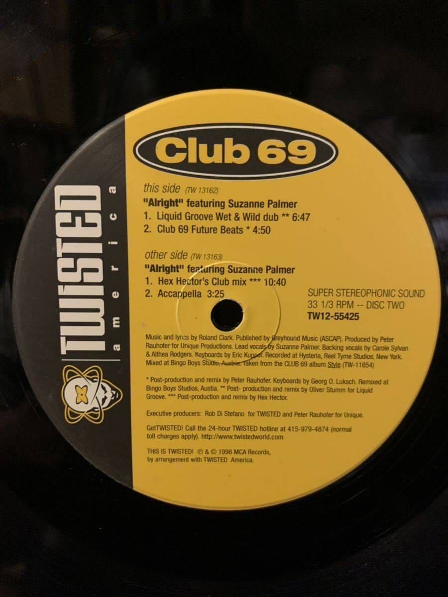 ★2枚組 90 Hard House！★Club 69 Ft Suzanne Palmer / Alright ★Hex Hector Remix！★Twisted Danny Tenaglia Jr Vasquez David Morales_画像2