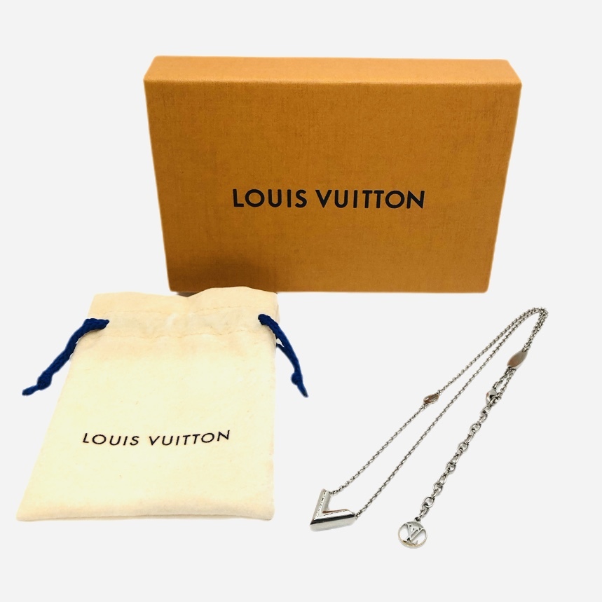 LOUIS VUITTON ルイヴィトン ネックレス・エセンシャル V M63197 シルバーカラー 定価60,500円 箱 保存袋付き