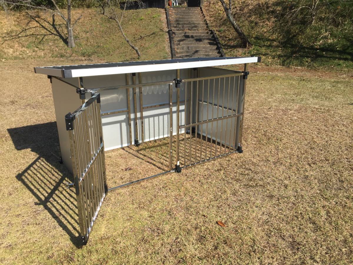  made of stainless steel dog house DFS-M1 (0.5 tsubo type outdoors for kennel ) medium sized dog / large dog / for floor less [ free shipping ]