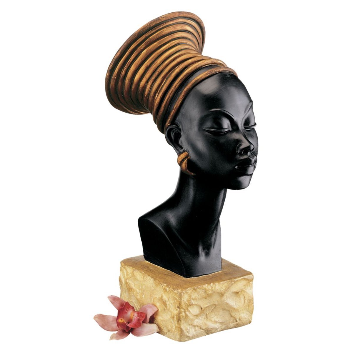 ヌビア人の女性胸像 アフリカインテリア彫刻置物オブジェ装飾品民族衣装エスニック家具女性オリエンタル雑貨調度品美術