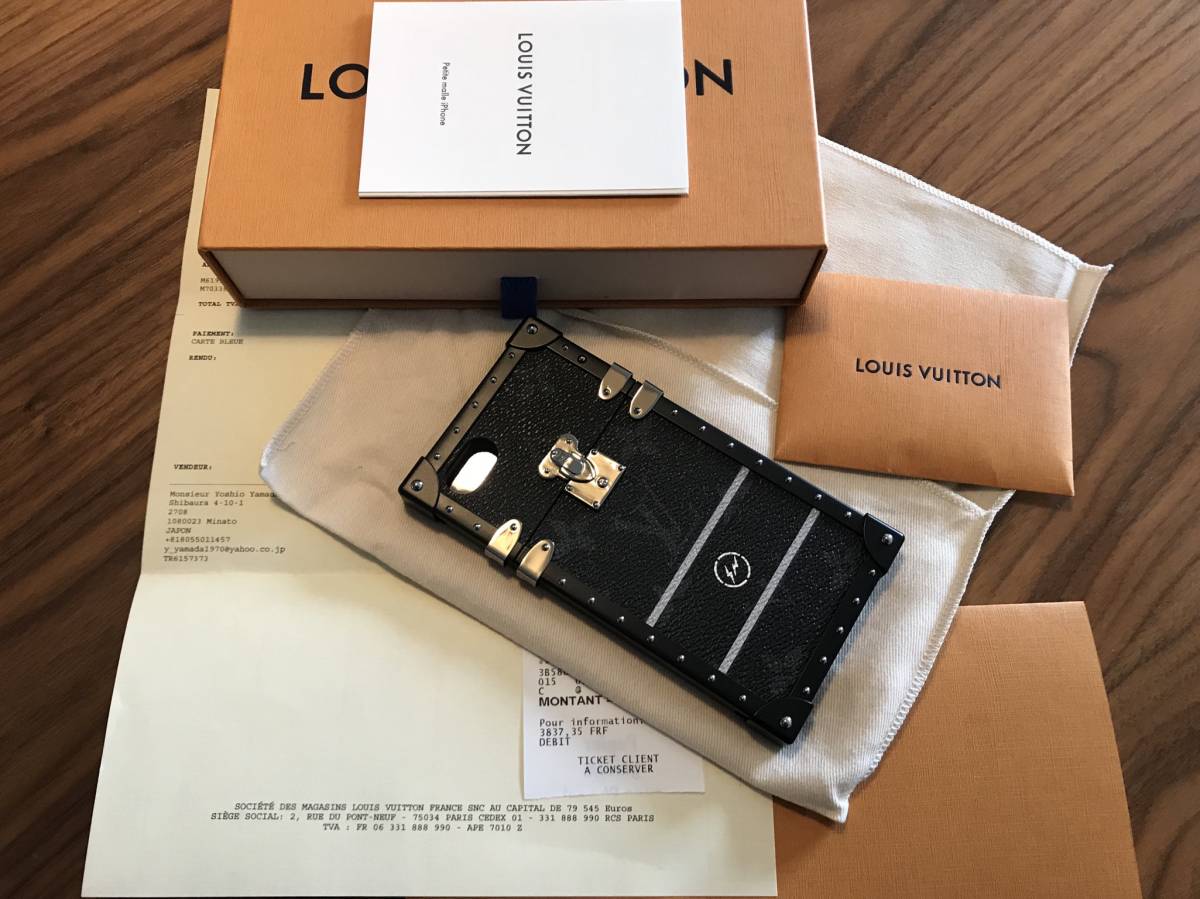 新品 正規品 ◆ 限定品 ◆ LOUIS VUITTON× FRAGMENT DESIGNEYE TRUNKiPhone7用ケース黒 LV箱ケース付 ◆ 仏Paris LOUIS VUITTON購入_画像10