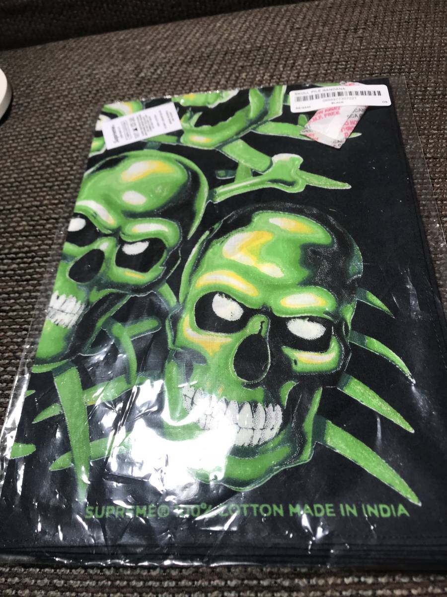 未使用 国内正規品 ◆ Supreme 18ss Skull Pile Bandana スカル グラフィック バンダナ◆ 代官山店舗購入商品_画像10