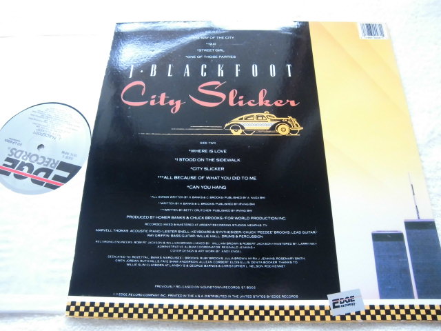 J. Blackfoot / City Slicker / 名曲「Taxi」 収録 / Producer Chuck Brooks, Homer Banks / Soul Children / サザンソウル / 1988_画像2