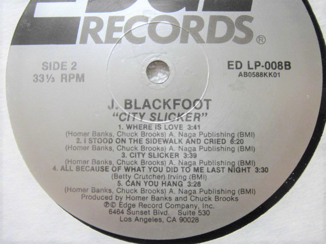 J. Blackfoot / City Slicker / 名曲「Taxi」 収録 / Producer Chuck Brooks, Homer Banks / Soul Children / サザンソウル / 1988_画像4