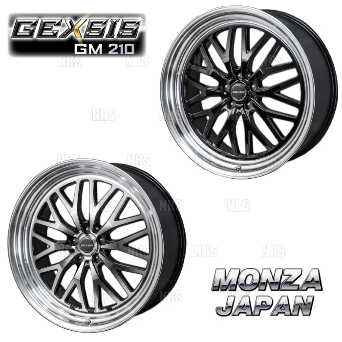 MONZA モンツァ GEXSIS GM210 (2本セット) 9.0J x 22 インセット+38 PCD114.3 5穴 ディスクブラック/リムポリッシュ (GX210-902238-DBR-2S_画像1