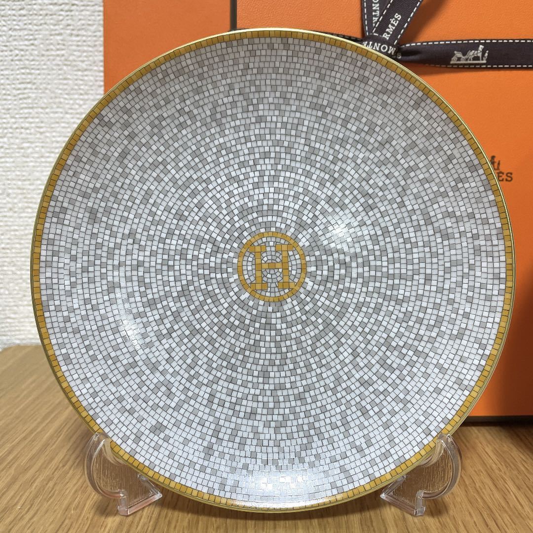 【新品　ギフト包装】エルメス モザイク ゴールド パンプレート　16cm HERMES 【全国送料無料・匿名配送】