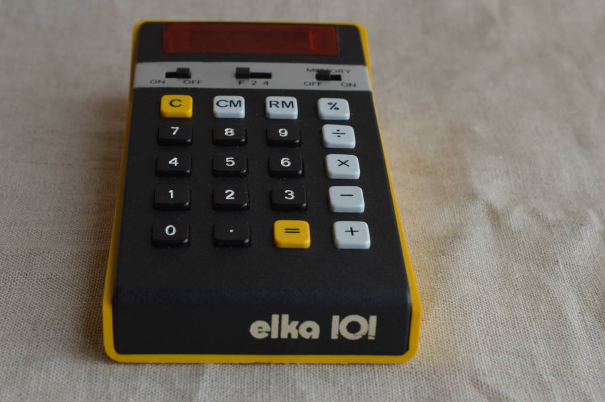  antique calculator ELKA 101 BVLGARY aLED retro Vintage Vintage yellow case instructions attaching in dust real 02J01