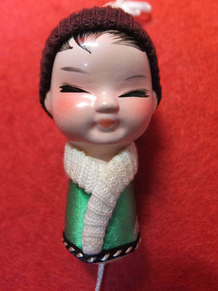 中国　民族衣装を着た少女 女の子　人形　オーナメント　2個セット　中古_画像5