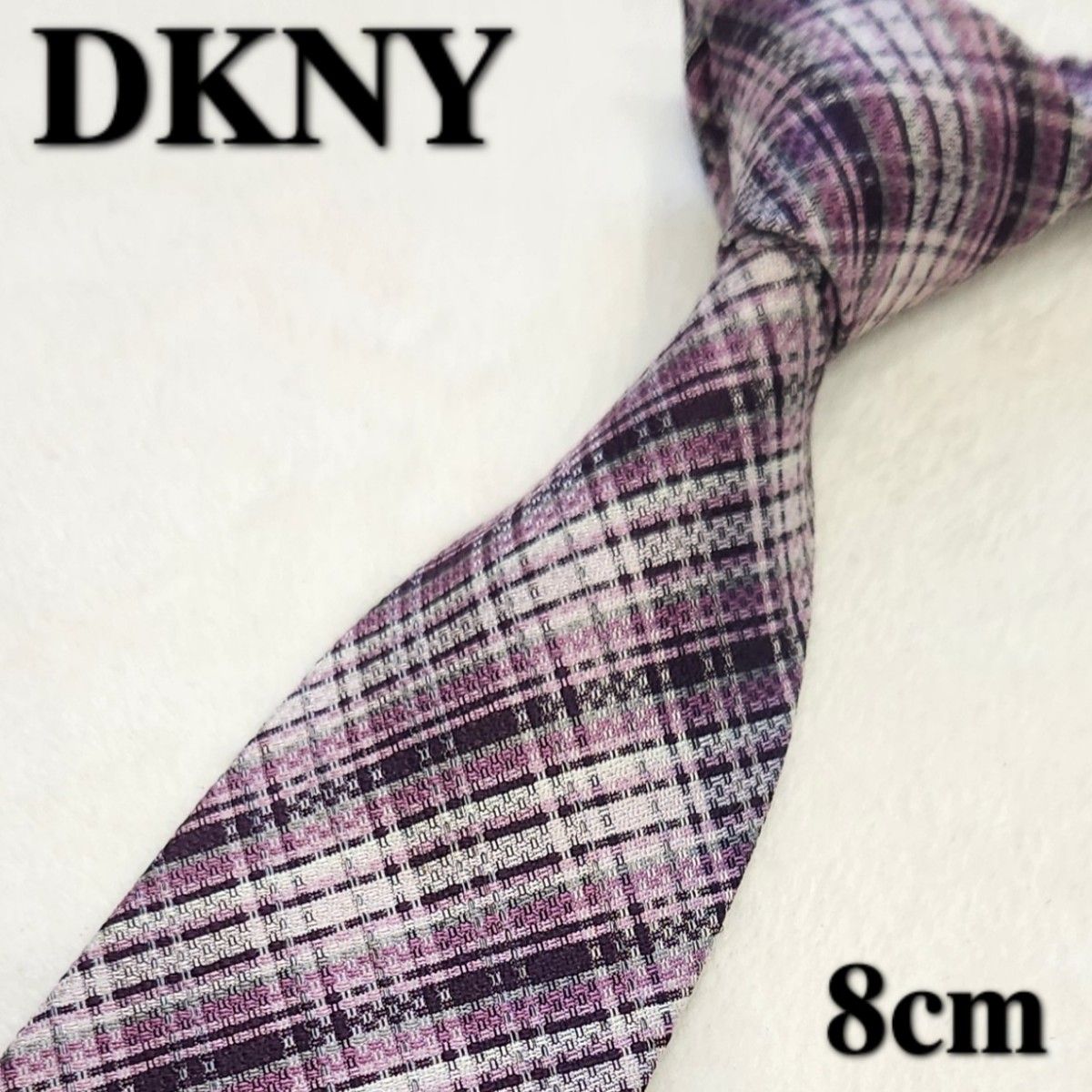 DKNY】ブランドネクタイ 紫 チェック 日本製 シルク メンズ 小物｜PayPayフリマ
