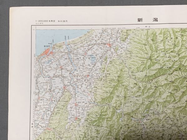 【古地図】　昭和36年発行　『新潟県・新潟』　20万分の一地勢図　６色刷　～旅の軌跡～　大量出品　Ｋ0705Ｕ_画像2