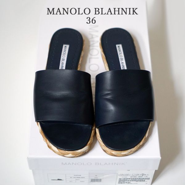 マノロブラニク MANOLO BLAHNIK ミュール エスパドリーユソール