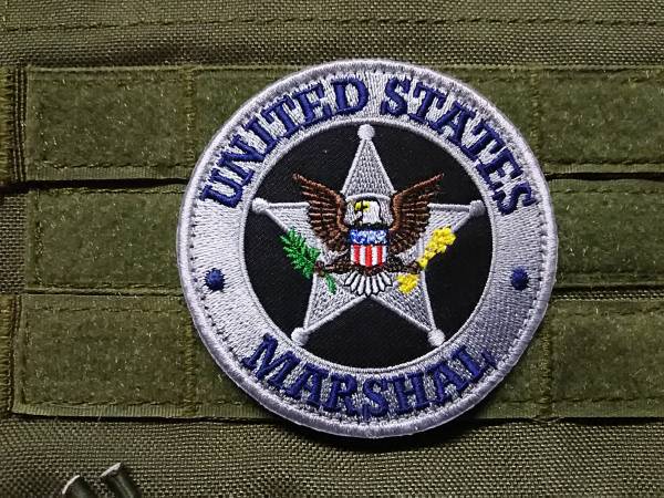 ワッペン パッチ USマーシャル U.S.MARSHAL 丸型 GYの画像1
