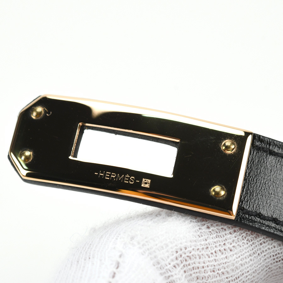 エルメス HERMES レザー ブレスレット ケリー ドゥブルトゥール U刻