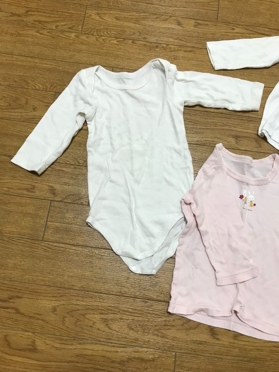 肌着　下着　インナー　ロンパース　長袖　Tシャツ　女の子　まとめ売り　3点セット　西松屋　チェロキー　保育園　幼稚園　ガールズ