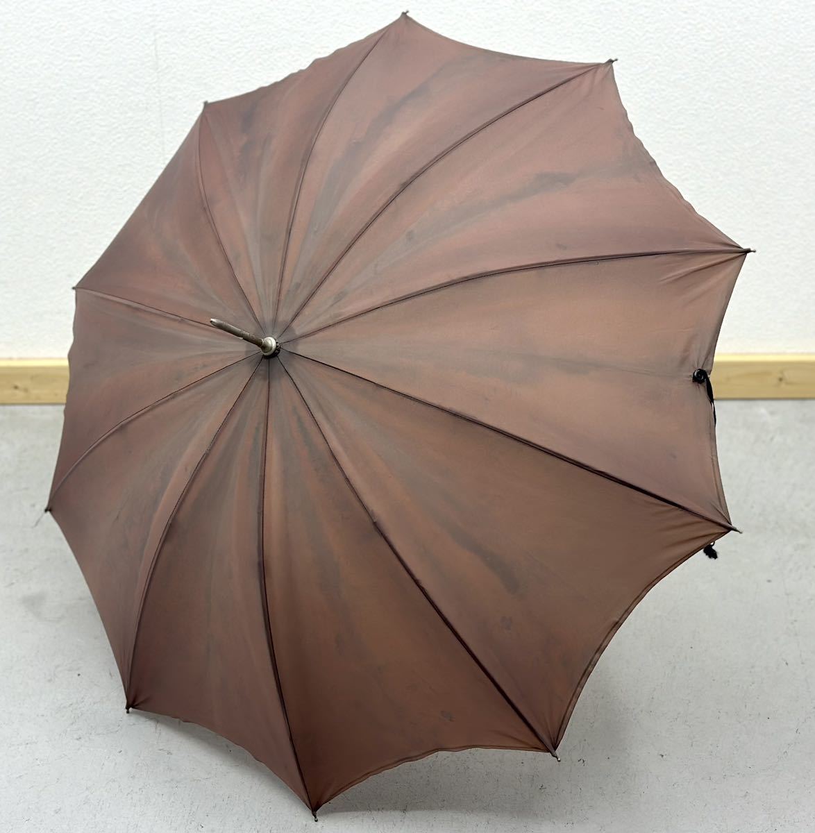 1920年代 フランス アンブレラ 傘 雨具 umbrella 年代物 アンティーク 骨董 コレクション 雑貨■兵庫県姫路市から b横 3464_画像2