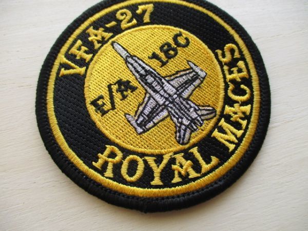 【送料無料】アメリカ海軍ROYAL MACES VFA-27パッチ刺繍ワッペン/戦闘機patchネイビーNAVY米海軍USN米軍USミリタリーF/A-18C M70_画像2