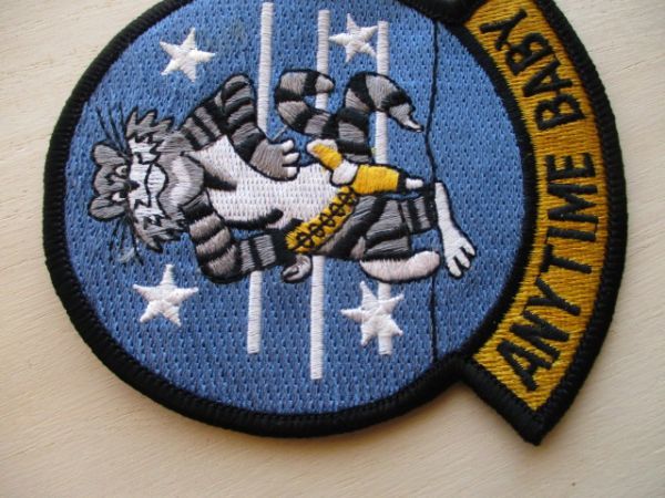 【送料無料】アメリカ海軍 F-14 ANYTIME BABYトムキャットTOM CATパッチ刺繍ワッペン/PATCHネコ戦闘機TOMCAT攻撃戦隊USN米軍NAVY雄猫 M53_画像2