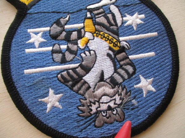 【送料無料】アメリカ海軍 F-14 ANYTIME BABYトムキャットTOM CATパッチ刺繍ワッペン/PATCHネコ戦闘機TOMCAT攻撃戦隊USN米軍NAVY雄猫 M53_画像3