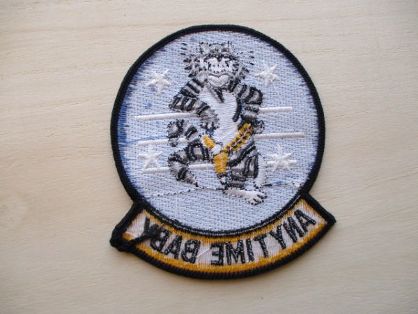 【送料無料】アメリカ海軍 F-14 ANYTIME BABYトムキャットTOM CATパッチ刺繍ワッペン/PATCHネコ戦闘機TOMCAT攻撃戦隊USN米軍NAVY雄猫 M53_画像5