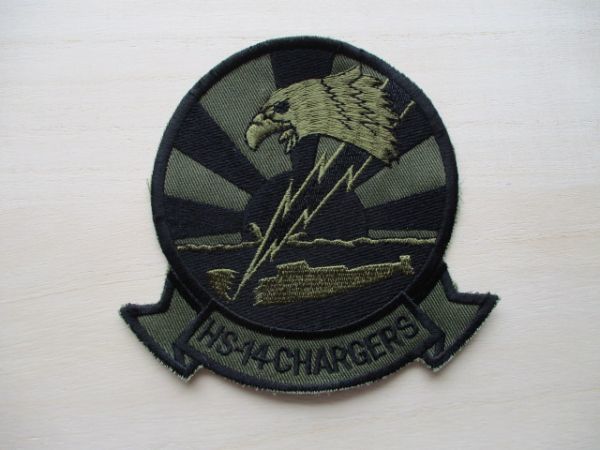 【送料無料】アメリカ海軍HS-14 CHARGERSパッチ ワッペン/patchネイビーNAVY米海軍USN日昇Helicopter Sea Combat Squadron Fourteen M71の画像1