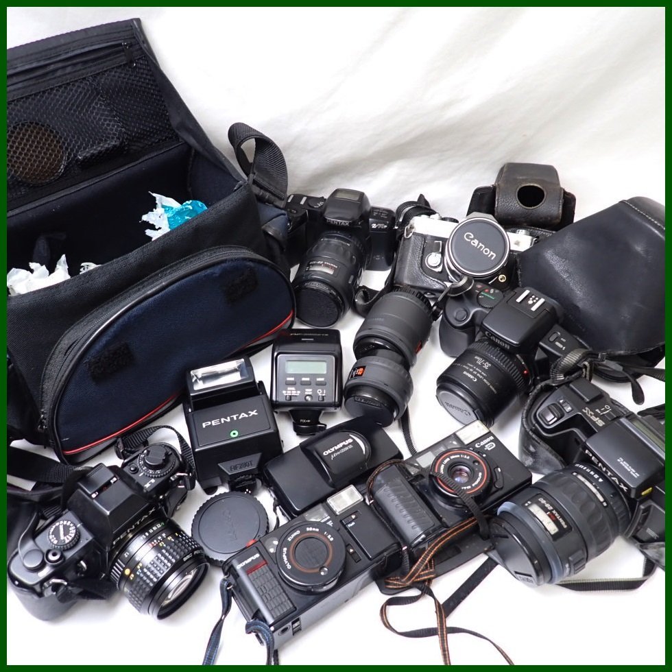 ☆カメラ/レンズ等 大量セット/Canon EOS 750QD/PENTAX LX/SFX/OLYMPUS
