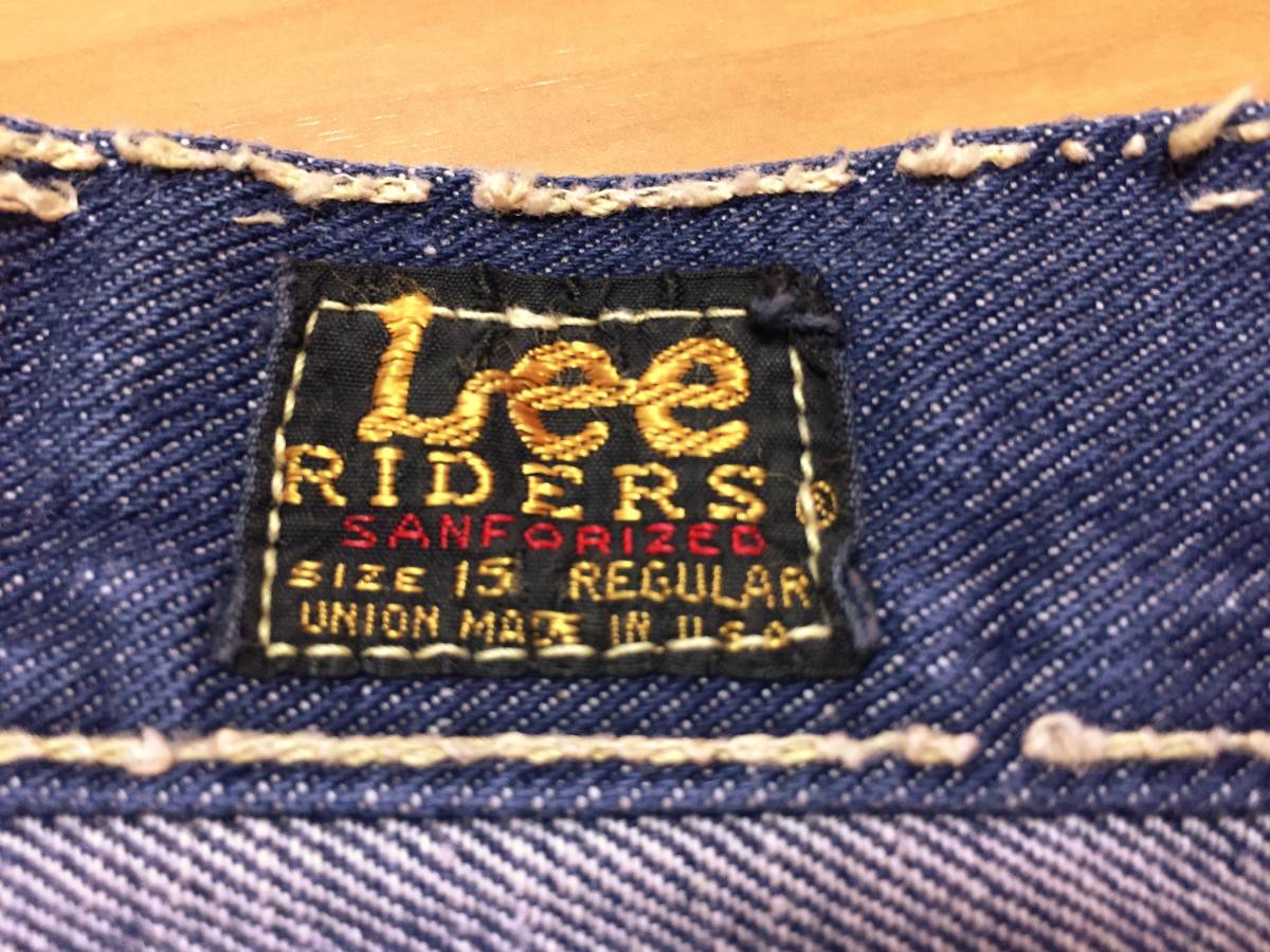 60's Lee 111ZY? RIDERS SIZE15 REG USA製 ビンテージ品