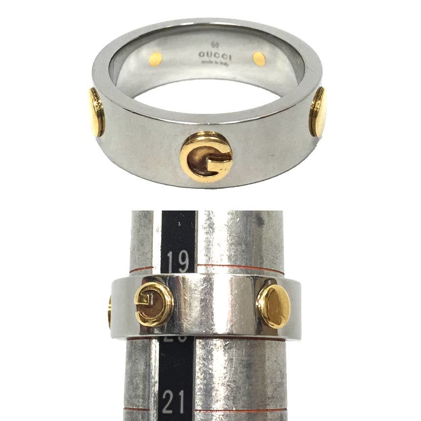 GUCCI グッチ リング Ｇロゴ 20号 INOX ステンレス 指輪 メンズ 送料無料 aq7437