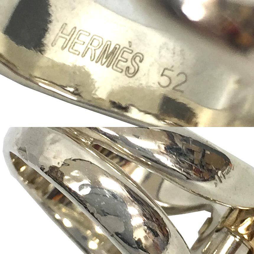 HERMES エルメス ヒストリーリング HISTORY RING ♯52 12号 AG925×AU750 ヴィンテージ アンティーク aq7667_画像3