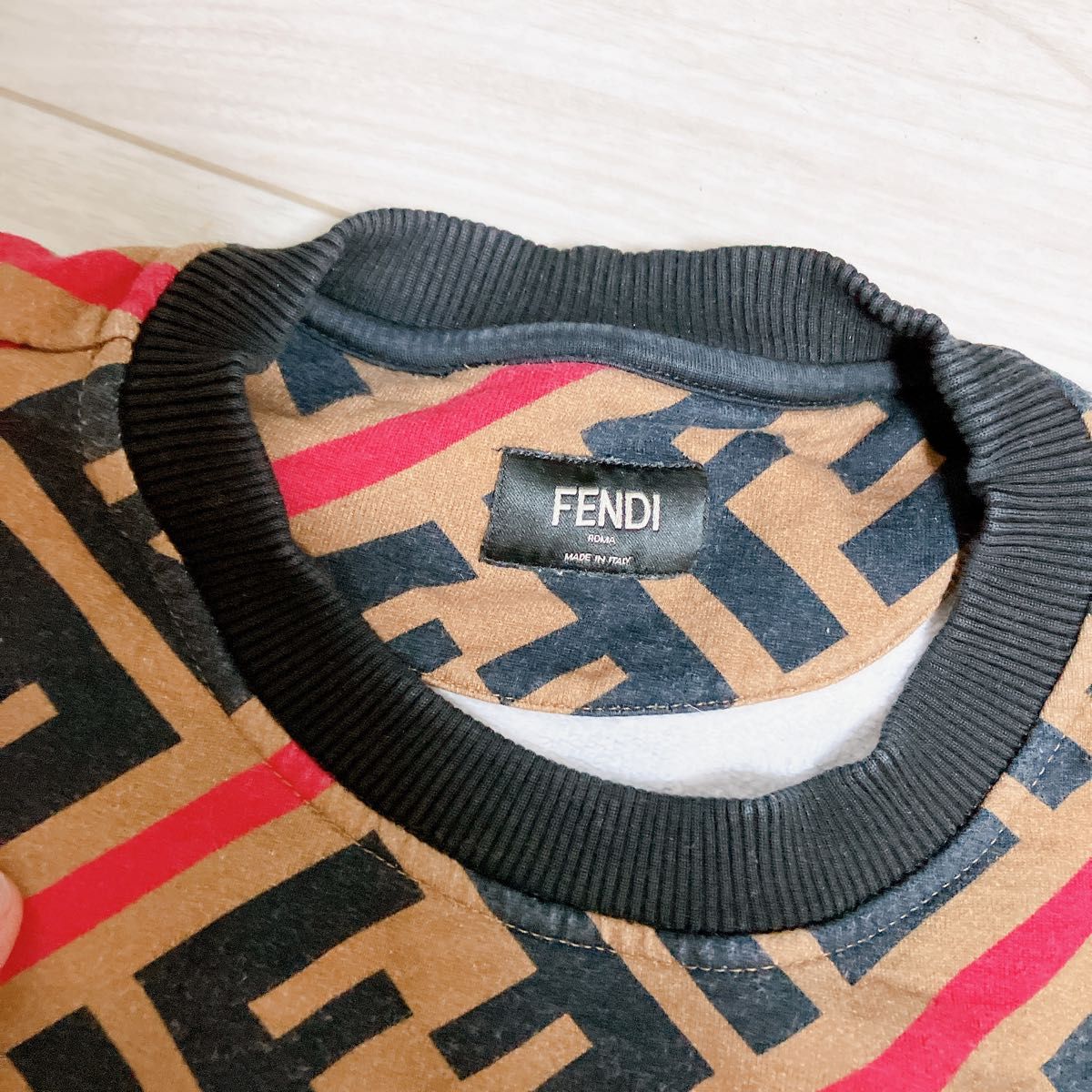 美品 FENDI フェンディ トレーナー ズッカ柄裏起毛 メンズXS M 長袖 FF