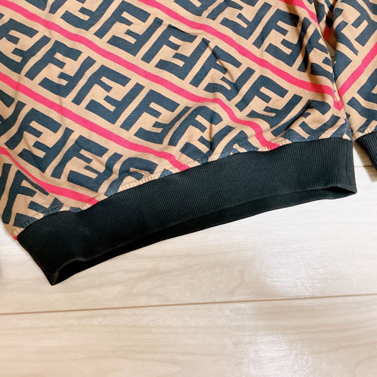 美品 FENDI フェンディ トレーナー ズッカ柄裏起毛 メンズXS M 長袖 FF