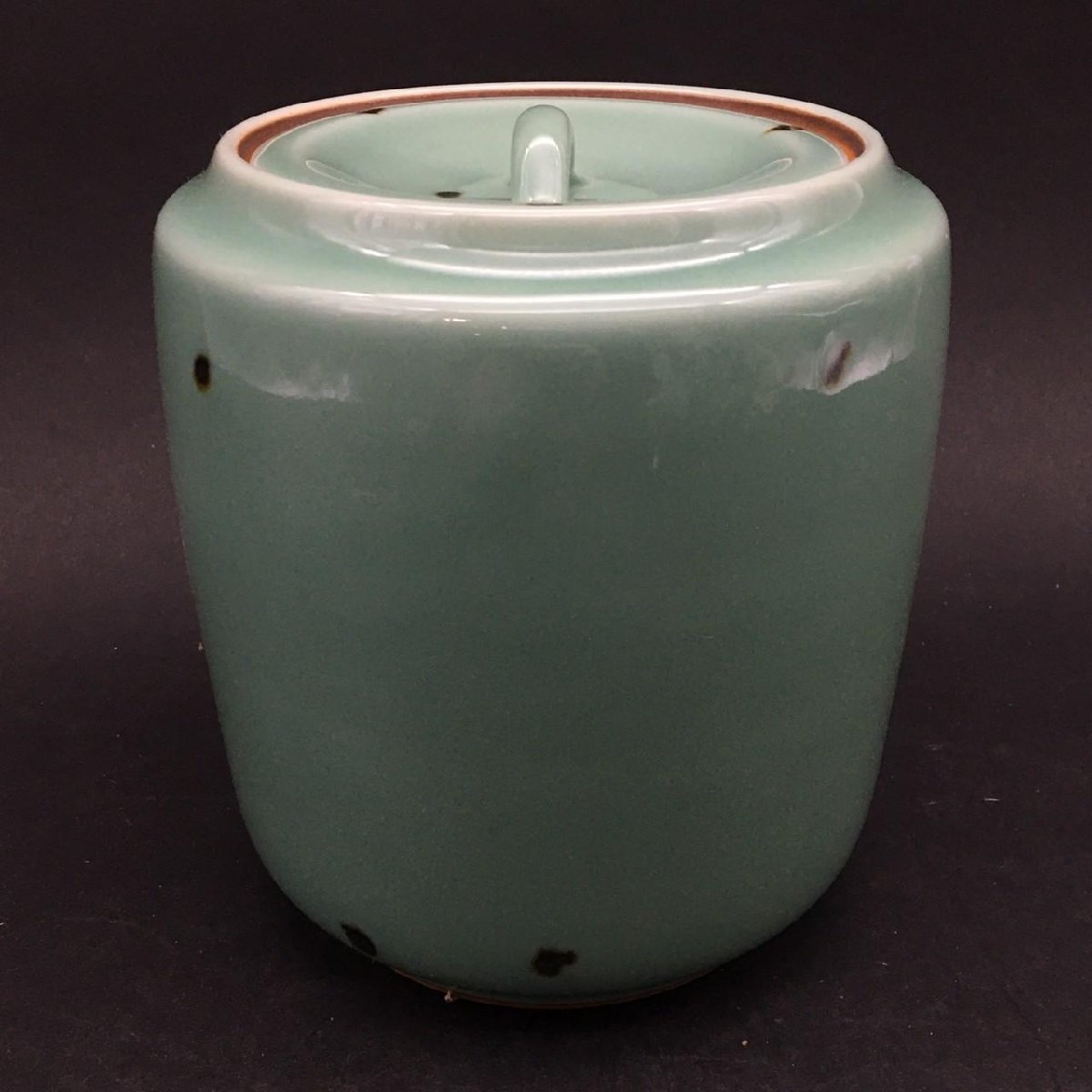 FG0227-39-3-4 飛青磁 水指 茶道具 H16cm 工芸品 口径9.5cm 中国 陶芸