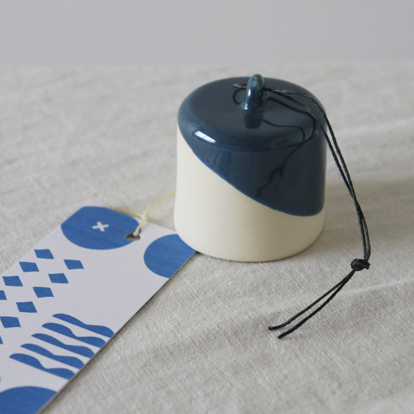 ＳＡＬＥ　anvai 　優しい音色 陶器の風鈴 ときどき 呼び鈴 　 ブルー M75A_画像3