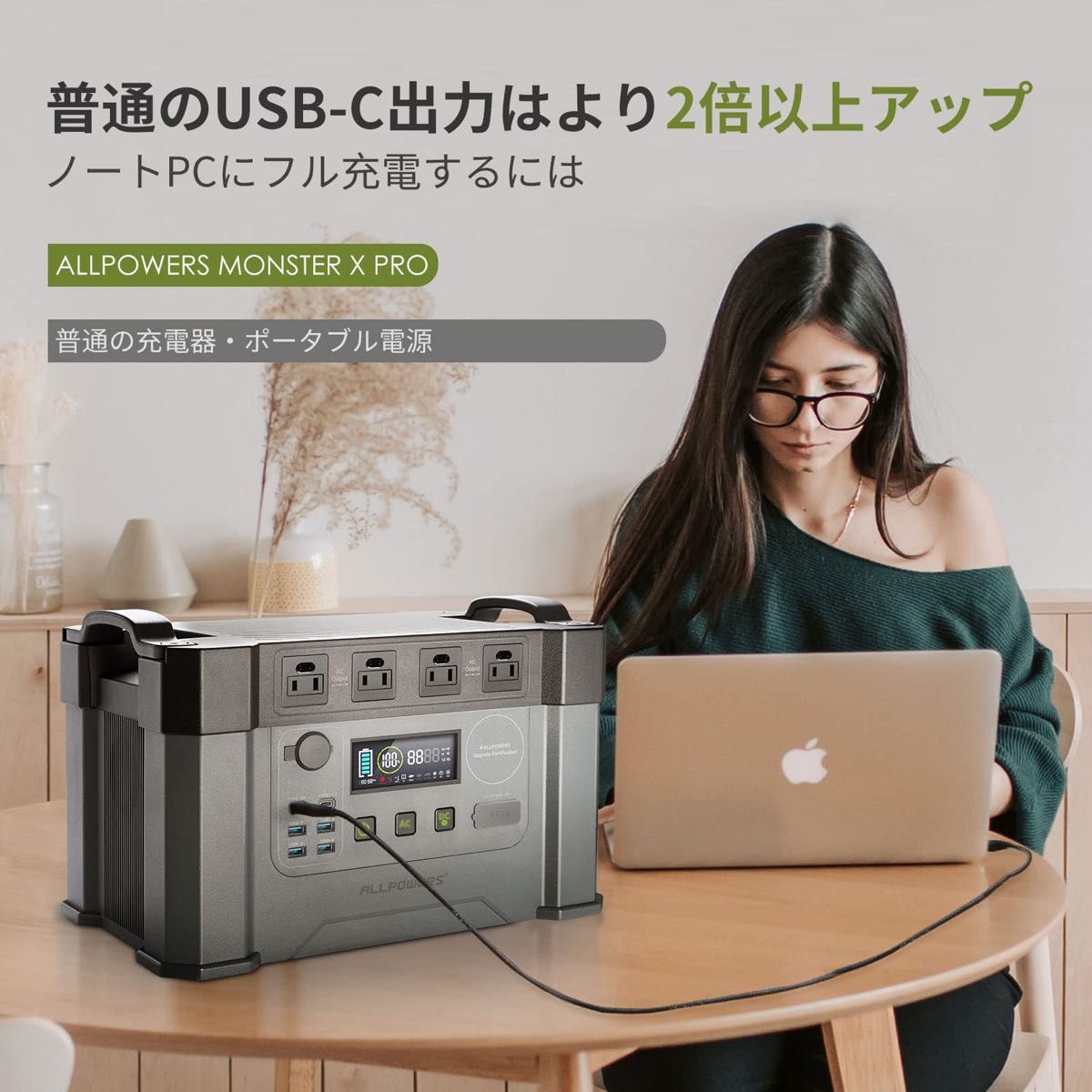 1点限り!ポータブル電源 2000W 1500Wh 大容量バッテリー 蓄電池