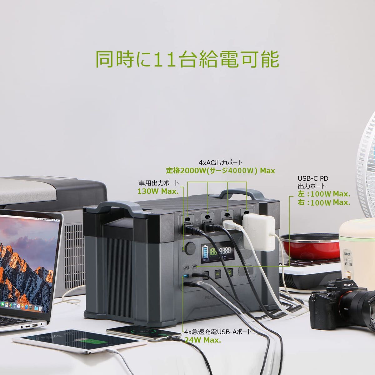 1点限り!ポータブル電源 2000W 1500Wh 大容量バッテリー 蓄電池